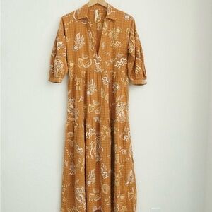 Anthropologie Brown Long Sleeve Dress